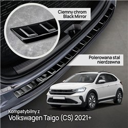 Rear bumper trim for Volkswagen VW Taigo I (CS) 2021- | steel Piano