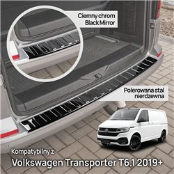 Rear bumper trim for Volkswagen VW Transporter 2019-2023 | steel Piano