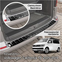 Rear bumper trim for Volkswagen VW California (T6) 2015-2019 | steel Piano