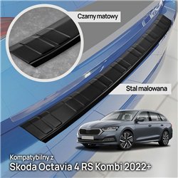 Rear bumper trim Skoda Octavia Station Wagon IV RS Kombi 2020-2023 | steel