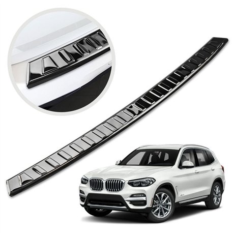 Rear bumper trim for BMW X3 (G01) PRE-FL 2017-2021 | steel Piano
