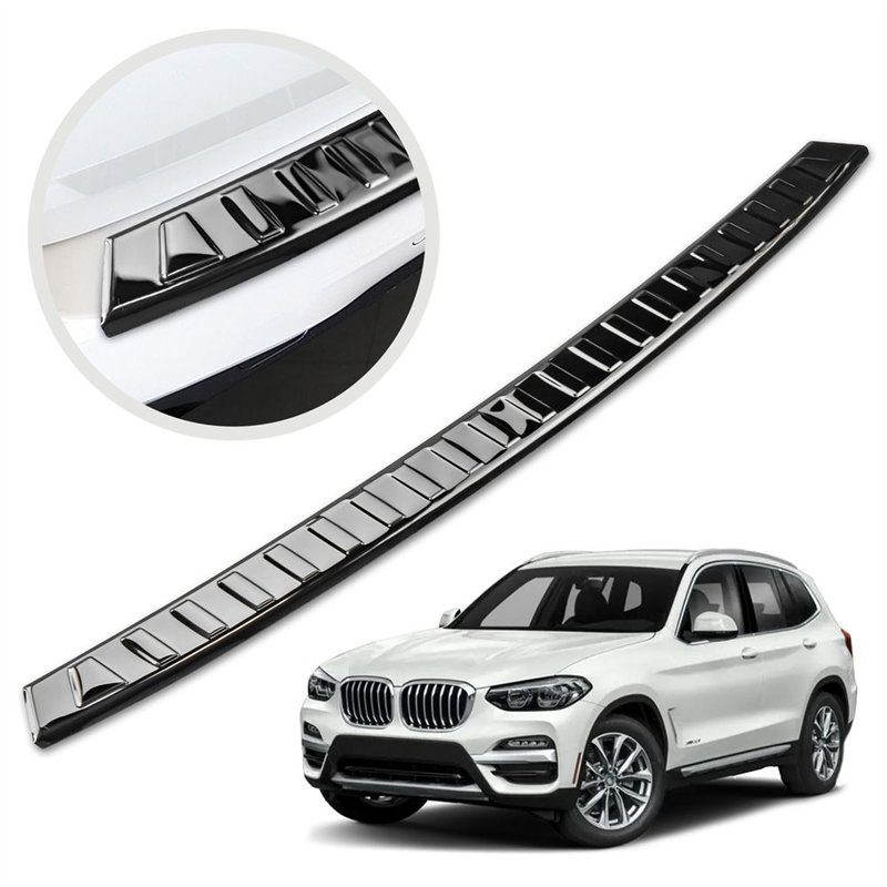Rear bumper trim for BMW X3 (G01) PRE-FL 2017-2021 | steel Piano