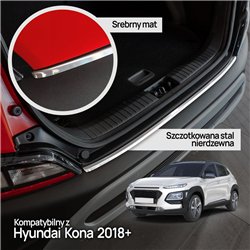 Rear bumper trim for Hyundai Kona I (OS) 2017-2023 | Silver steel Brushed