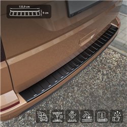Rear bumper trim for Volkswagen VW Multivan (T6.1) 2019-2022 | Black steel