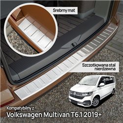 Rear bumper trim for Volkswagen VW Multivan (T6.1) 2019-2022 | Silver steel