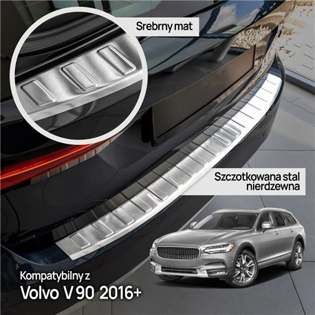 Rear bumper trim for Volvo V90 Station Wagon II (V542 | P) 2016-2025 steel