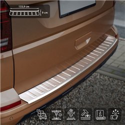 Rear bumper trim for Volkswagen VW Caravelle (T6) 2015-2019 | Silver steel