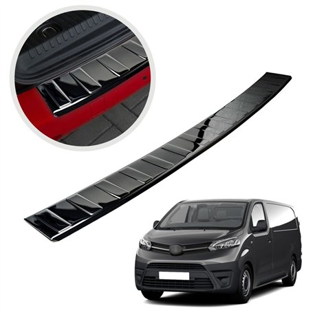 Rear bumper trim for Fiat Scudo III (507) 2022- | Black chrome steel Piano