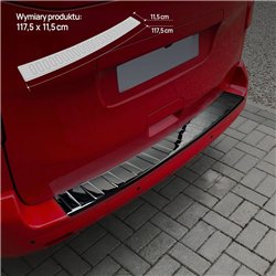 Rear bumper trim for Fiat Scudo III (507) 2022- | Black chrome steel Piano