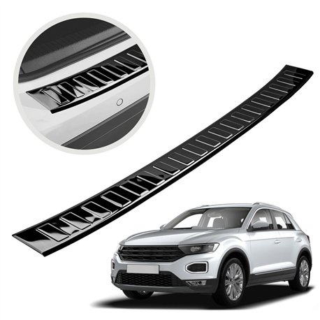 Rear bumper trim for Volkswagen VW T-Roc I 5D 2017-2025 | steel Piano