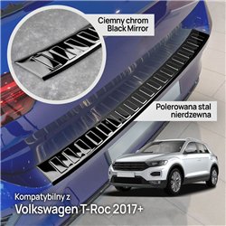 Rear bumper trim for Volkswagen VW T-Roc I 5D 2017-2025 | steel Piano