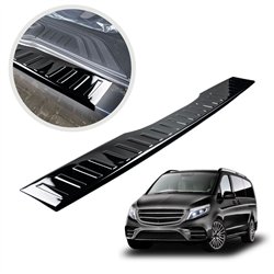 Rear bumper trim for Mercedes Vito (W447) 2014- | Black chrome steel Piano