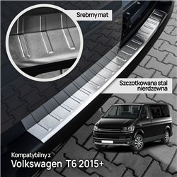 Rear bumper trim for Volkswagen VW Caravelle (T6) 2015-2019 | Silver steel