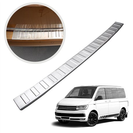 Rear bumper trim for Volkswagen VW Multivan (T6) 2015-2019 | Silver steel