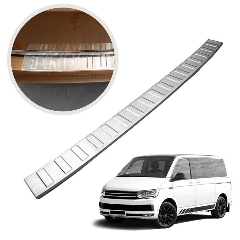 Rear bumper trim for Volkswagen VW Multivan (T6) 2015-2019 | Silver steel