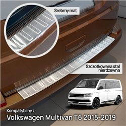 Rear bumper trim for Volkswagen VW Multivan (T6) 2015-2019 | Silver steel