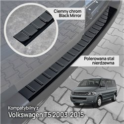 Rear bumper trim for Volkswagen VW Multivan (T5) 2003-2015 | steel Piano