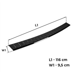 Rear bumper trim for Volkswagen VW Multivan (T5) 2003-2015 | steel Piano