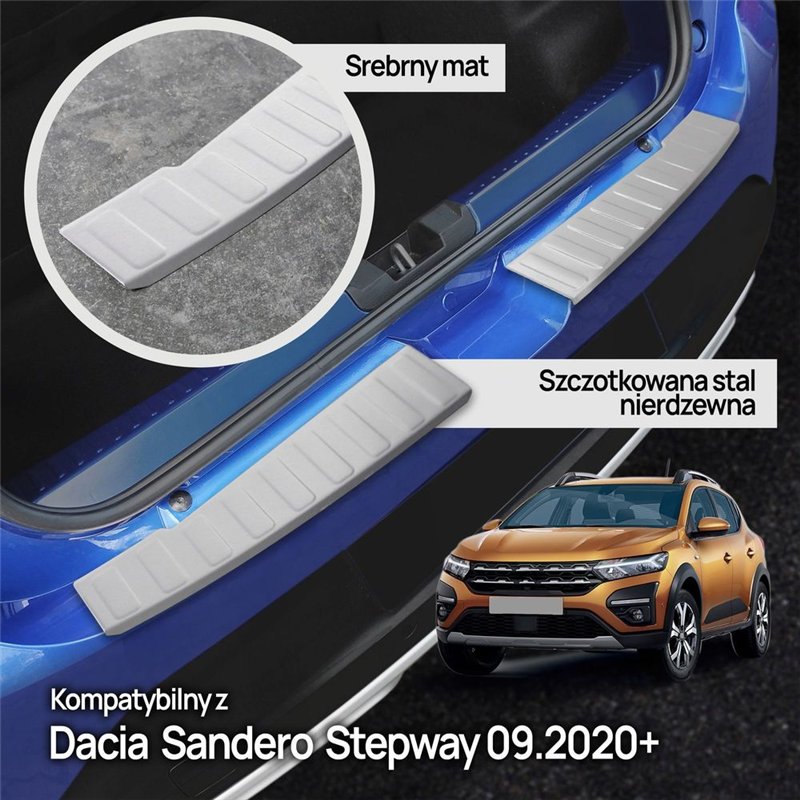 Rear bumper trim for Dacia Sandero Hatchback III Stepway 2021- | steel