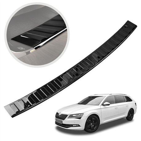 Rear bumper trim Skoda Superb Station Wagon III Kombi 2015-2023 steel Piano