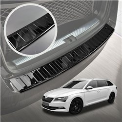 Rear bumper trim Skoda Superb Station Wagon III Kombi 2015-2023 steel Piano