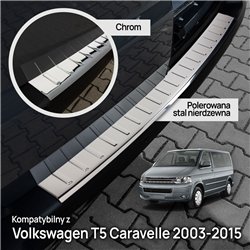 Rear bumper trim for Volkswagen VW Caravelle (T5) 2003-2015 | Chrome steel