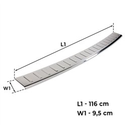 Rear bumper trim for Volkswagen VW Caravelle (T5) 2003-2015 | Chrome steel