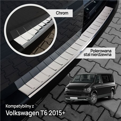 Rear bumper trim for Volkswagen VW Transporter (T6) 2015-2019 | steel