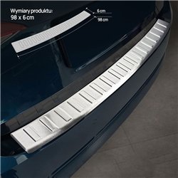 Rear bumper trim for Skoda Kamiq I (NW) FL 2024- | Silver steel Brushed