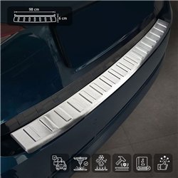 Rear bumper trim for Skoda Kamiq I (NW) FL 2024- | Silver steel Brushed