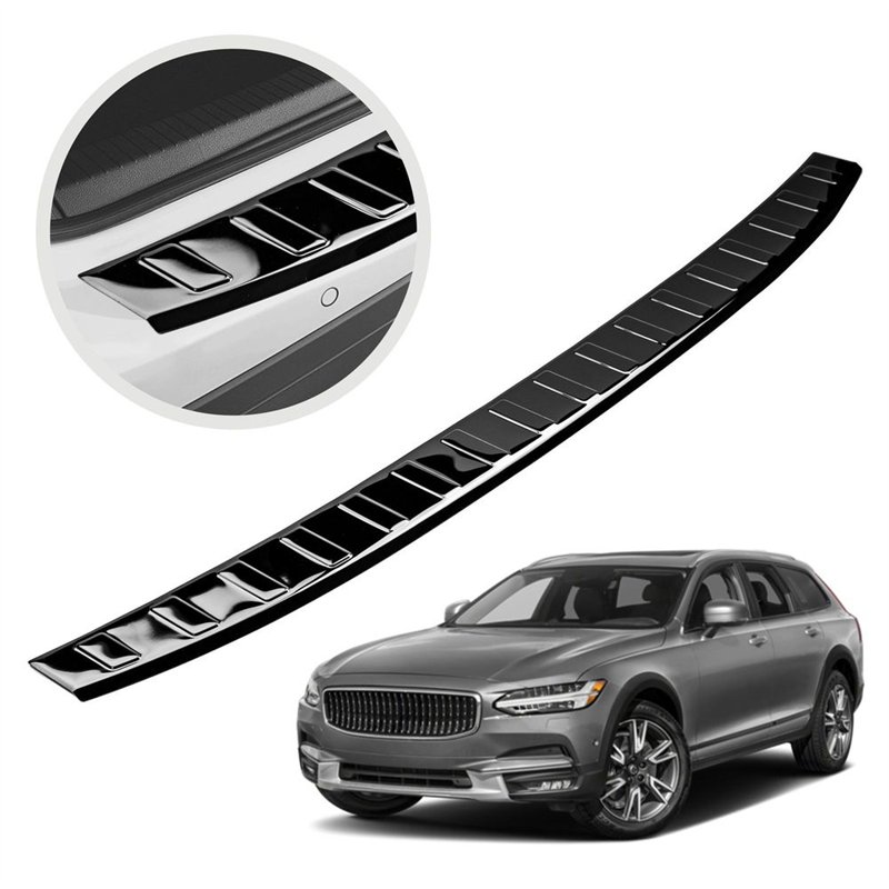 Rear bumper trim for Volvo V90 Station Wagon II 2016-2025 steel Piano