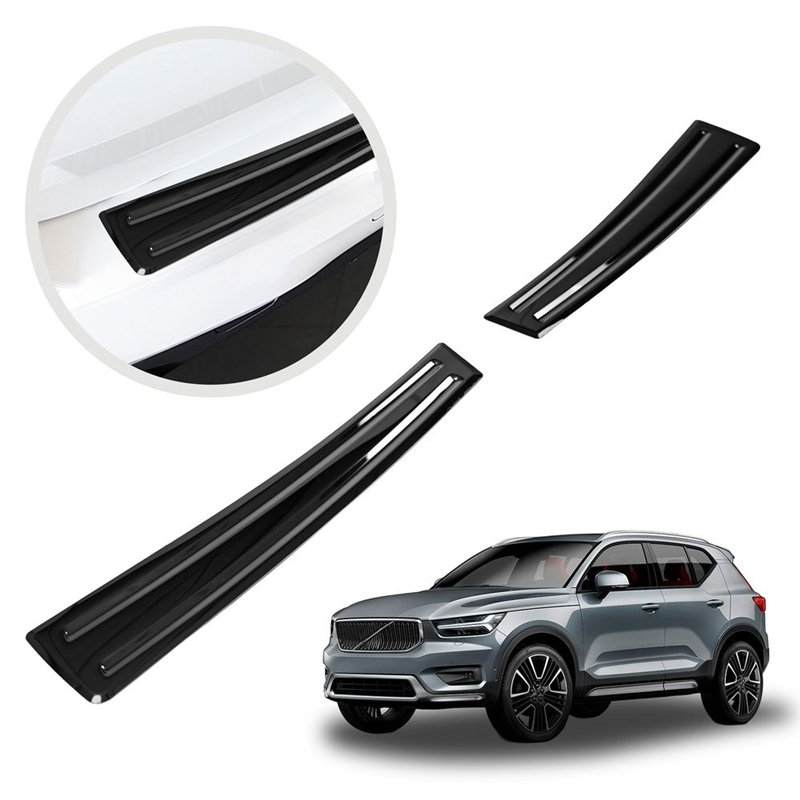 Rear bumper trim for Volvo XC40 I (X | V) 2018- Black chrome steel Piano