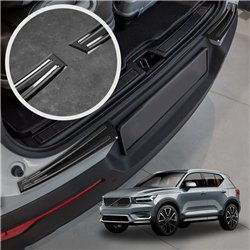 Rear bumper trim for Volvo XC40 I (X | V) 2018- Black chrome steel Piano