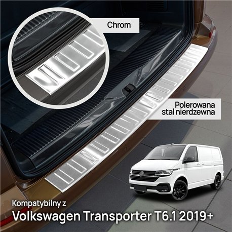 Rear bumper trim for Volkswagen VW Transporter (T6.1) 2019-2023 | steel