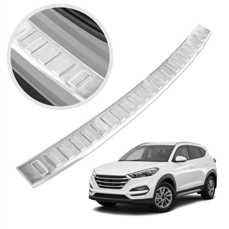 Rear bumper trim for Hyundai Tucson III (TL) FL 2018-2020 | Silver steel