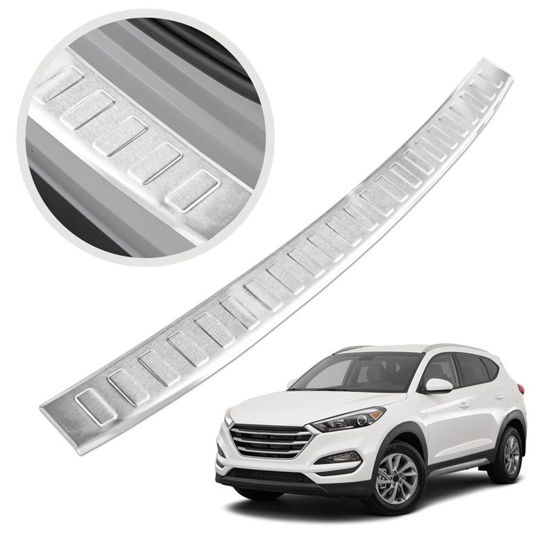 Rear bumper trim for Hyundai Tucson III (TL) FL 2018-2020 | Silver steel
