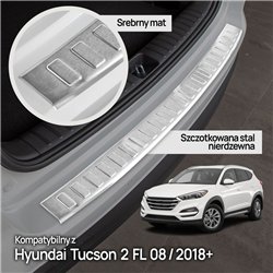 Rear bumper trim for Hyundai Tucson III (TL) FL 2018-2020 | Silver steel