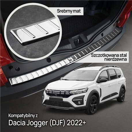 Rear bumper trim for Dacia Jogger I (DJF) 2022- | Chrome steel Polished