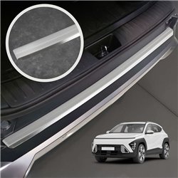 Rear bumper trim for Hyundai Kona II (SX2) 2023- | Silver steel Brushed