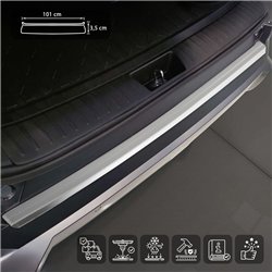 Rear bumper trim for Hyundai Kona II (SX2) 2023- | Silver steel Brushed