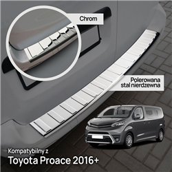 Rear bumper trim for Toyota Proace II (MDZ/MPY) 2016- | Chrome steel
