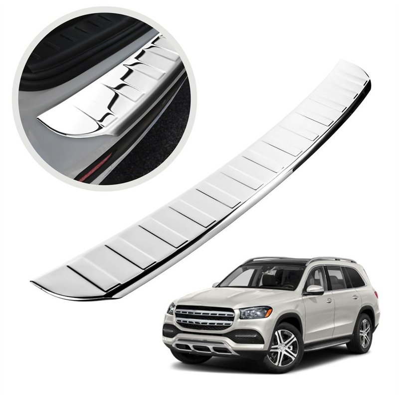 Rear bumper trim for Mercedes GLB (X247) 2019- | Chrome steel Polished