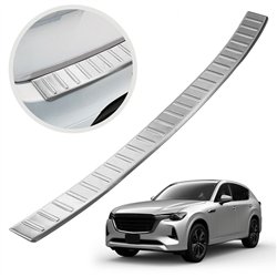 Rear bumper trim for Mazda CX-60 I (KH) 2022- | Silver steel Brushed