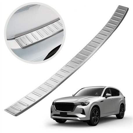 Rear bumper trim for Mazda CX-60 I (KH) 2022- | Silver steel Brushed