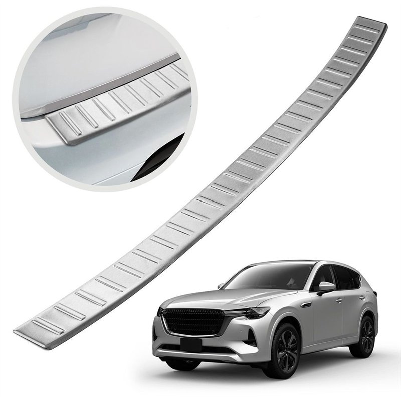 Rear bumper trim for Mazda CX-60 I (KH) 2022- | Silver steel Brushed
