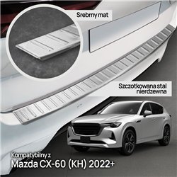 Rear bumper trim for Mazda CX-60 I (KH) 2022- | Silver steel Brushed