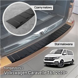 Rear bumper trim for Volkswagen VW Caravelle (T6.1) 2019-2023 | Black steel