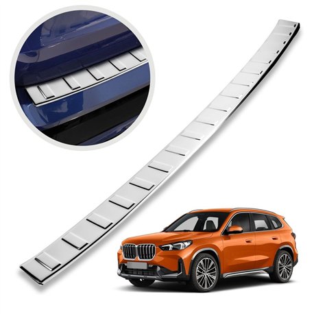 Rear bumper trim for BMW X1 (U11) 2022- | Chrome Stainless steel Polished