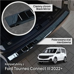Rear bumper trim for Ford Tourneo Connect III 2022- steel Piano