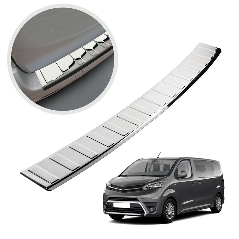 Rear bumper trim for Peugeot Traveller I (V) 2016- | Chrome steel Polished